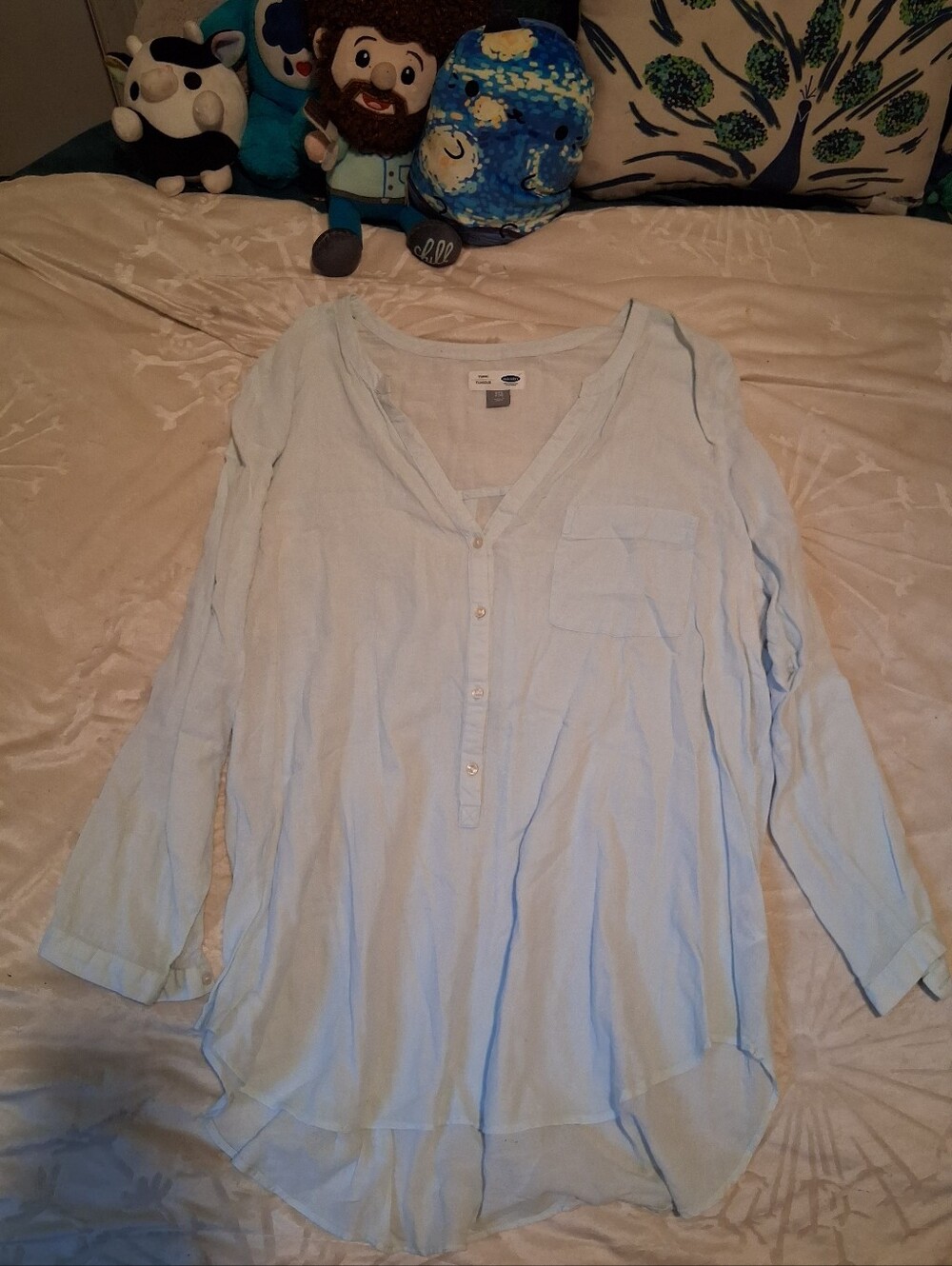 Old Navy Sheer Light Blue Blouse